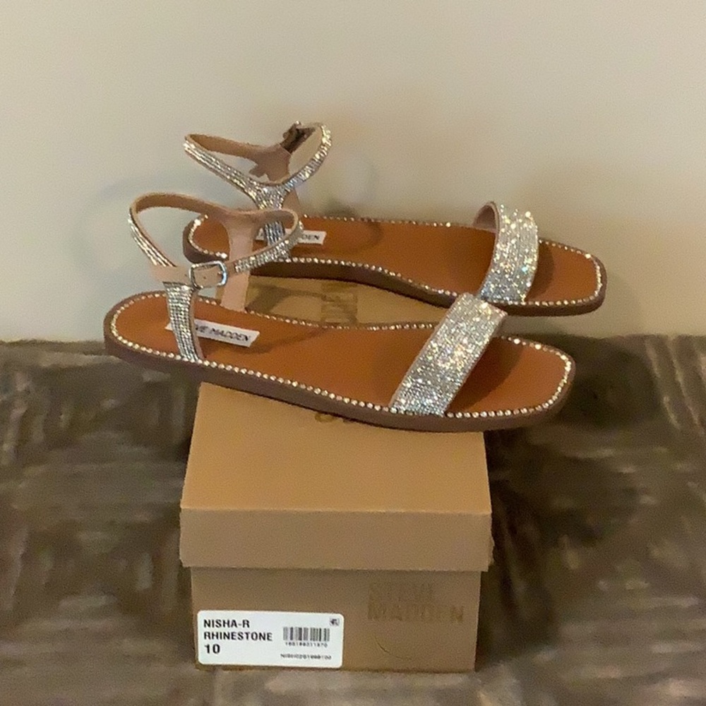 Steve Madden Silver Rhinestone Sandals